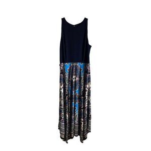 Vince Camuto Handkerchief Tie Waist Maxi Dress Fit and Flare Womens 8